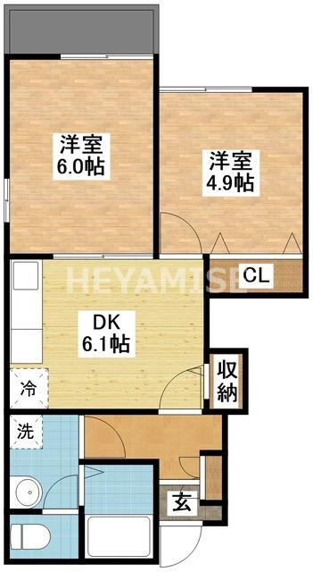 雲仙市吾妻町大木場名のアパートの間取り