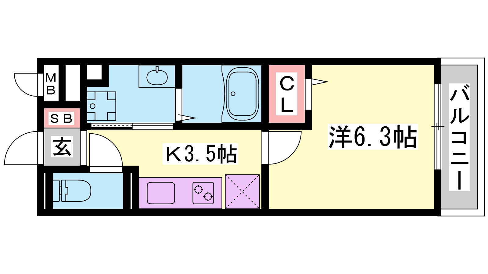 三木市大村のアパートの間取り