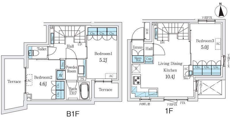 東京都目黒区柿の木坂１（マンション）の賃貸物件の間取り