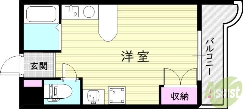 西宮市霞町のマンションの間取り