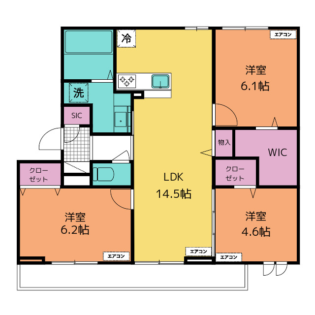 アルメリア　Ｂ棟の間取り