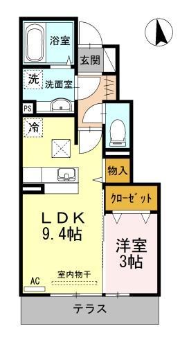 東広島市西条中央のアパートの間取り