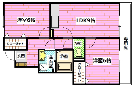 安芸郡府中町鶴江のアパートの間取り