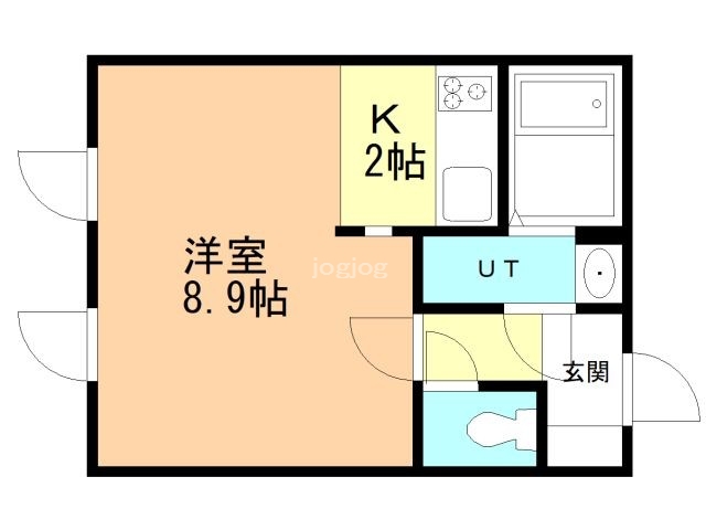 北見市公園町のアパートの間取り