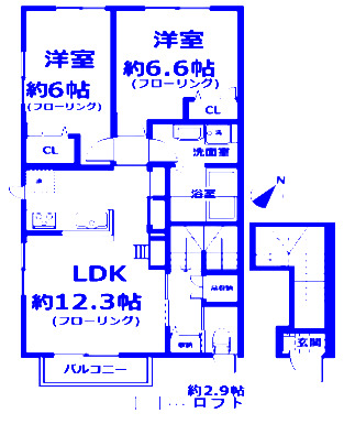 【川崎市宮前区有馬のアパートの間取り】