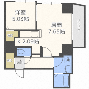 札幌市北区麻生町のマンションの間取り