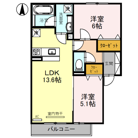 シェモワ　B棟の間取り