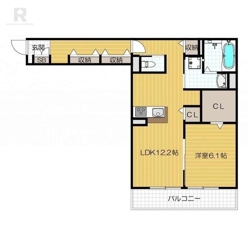 枚方市長尾元町のアパートの間取り