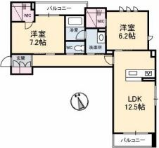 【倉敷市茶屋町のマンションの間取り】