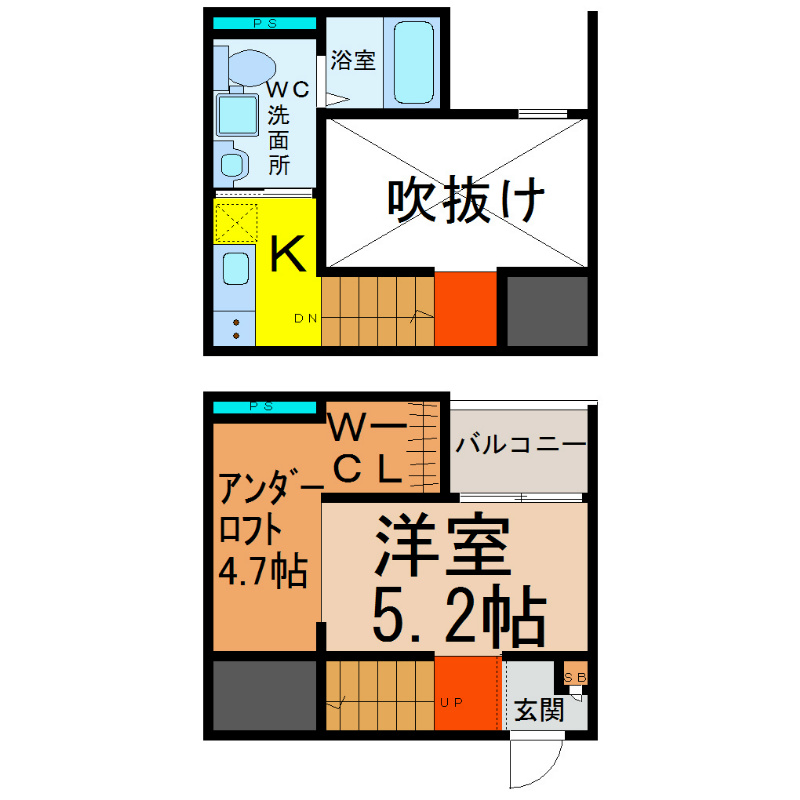 名古屋市港区港栄のアパートの間取り