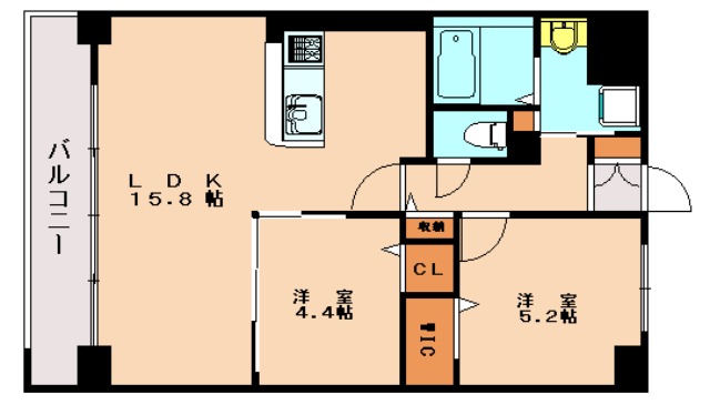 福岡市博多区東平尾のマンションの間取り