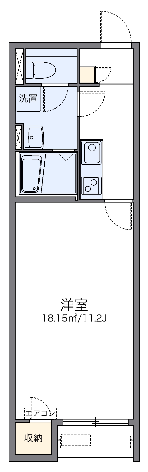 瀬戸内市長船町土師のアパートの間取り