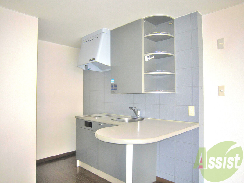 キッチン　カウンター付のスタイリッシュなキッチン。ＩＨコンロです。