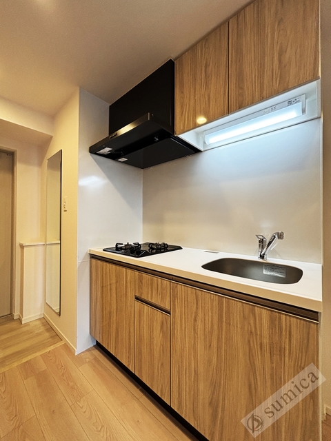 キッチン　２口ガスのシステムキッチンでお料理楽しく♪♪