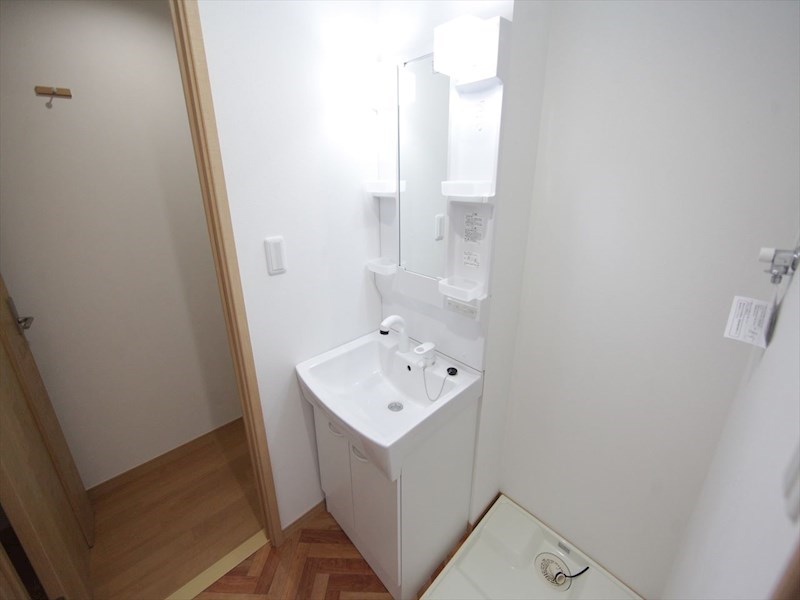 洗面設備　脱衣所　独立洗面台（シャンプードレッサー付）収納スペース有