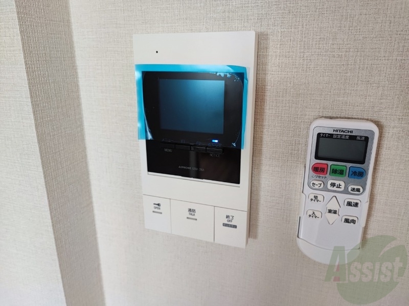 セキュリティ　ＴＶモニター付インターホンです。来客者の顔が見えるので安心！