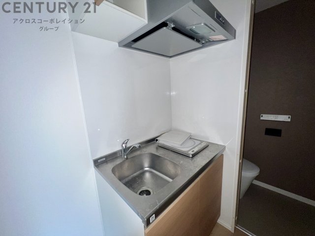 キッチン　1口IHコンロで火を使わず、料理初心者の方にもおすすめです！