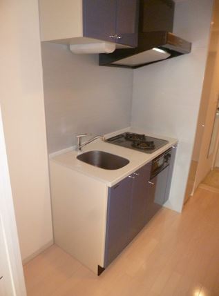 キッチン　２口ガスコンロ、グリル付き