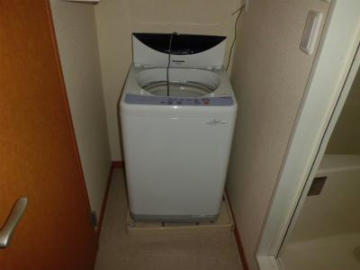 その他　洗濯機。右側が風呂。左側がトイレ扉です。