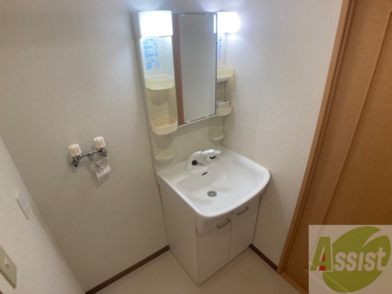 洗面設備　シャンプードレッサー。身支度はここでばっちりですね。