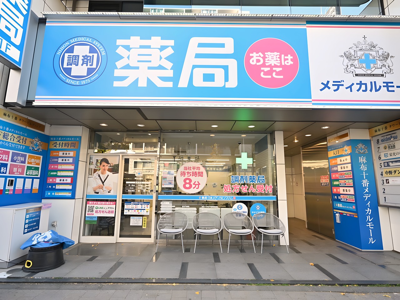 ドラックストア　薬局日本メディカルシステム 麻布十番店（ドラッグストア）まで100m
