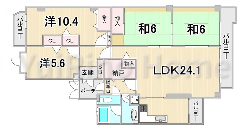 白鷹松下町マンションの間取り写真