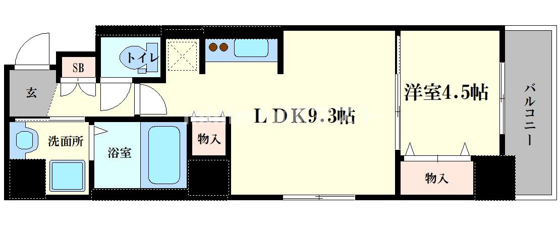 地下鉄千日前線 阿波座駅 徒歩6分 9階建 築4年の間取り写真