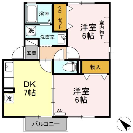 ハイツ トベラC棟の間取り写真