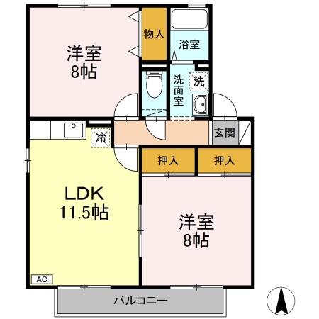 メゾンパーク新田東ABの間取り写真