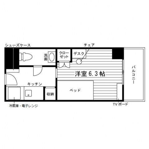 学生会館 ユニハーモニー高蔵寺の間取り写真