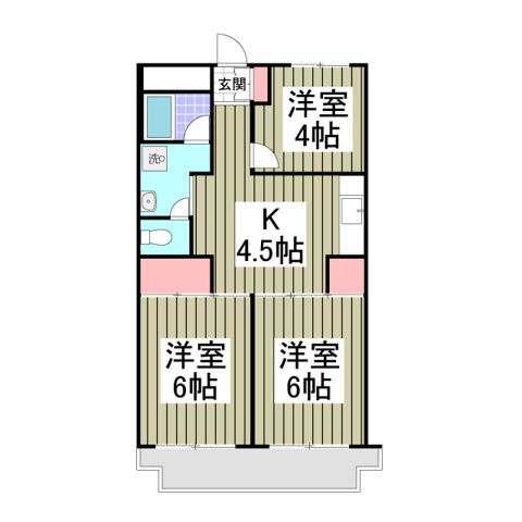 赤芝ハイツの間取り写真
