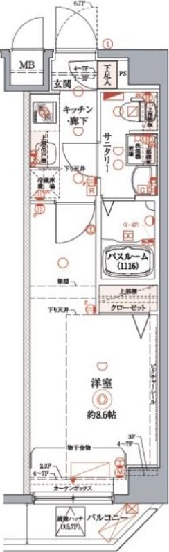 りんかい線 東雲駅 徒歩8分 7階建 築12年の間取り写真