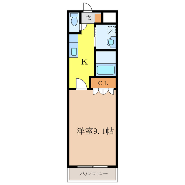 名鉄広見線 顔戸駅 徒歩13分 2階建 築20年の間取り写真