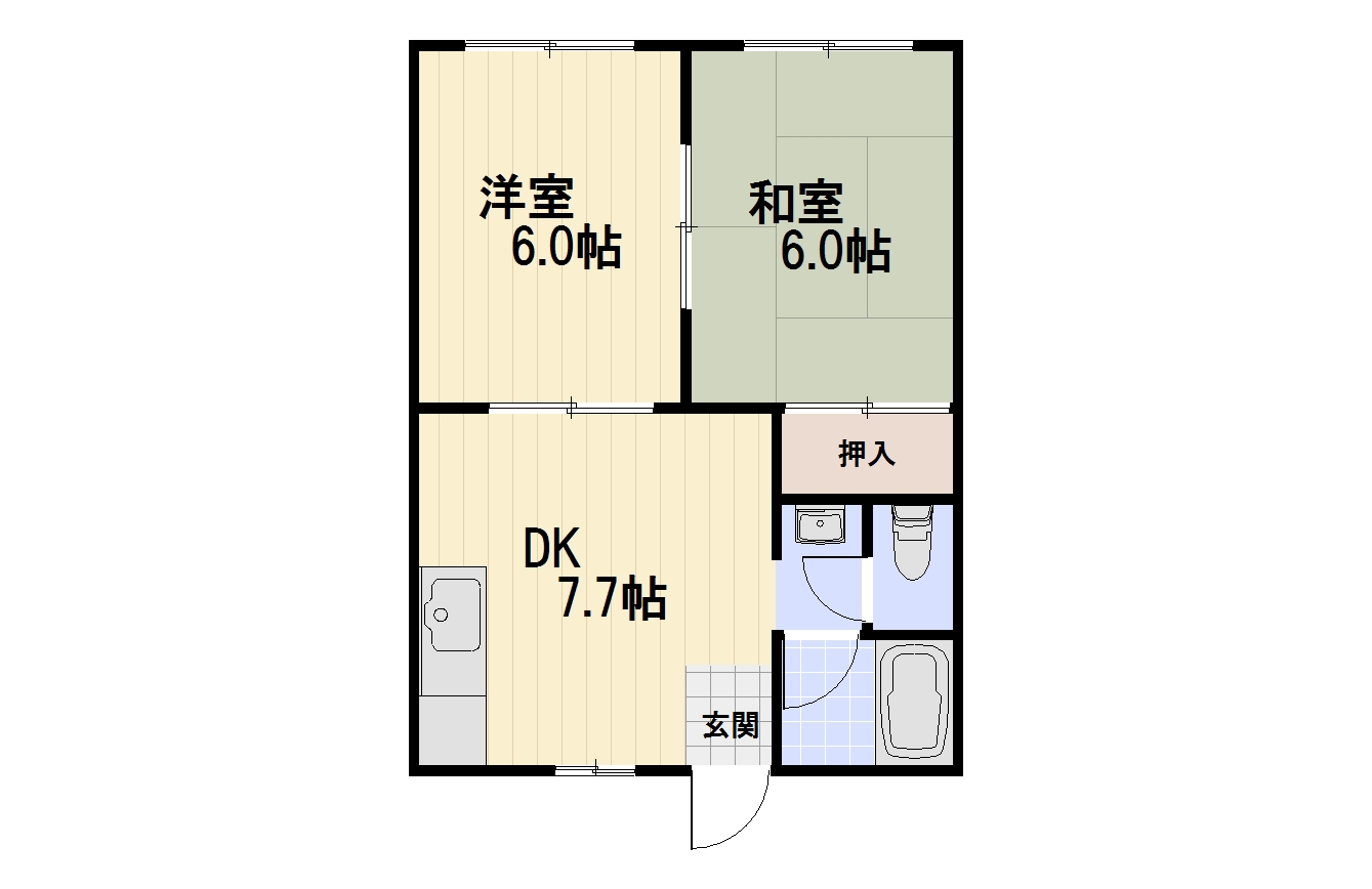 熊谷市弥藤吾のアパートの間取り