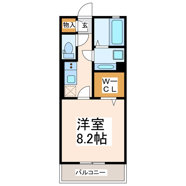 熊本市東区新南部のアパートの間取り