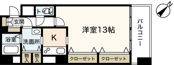 広島市中区小町のマンションの間取り