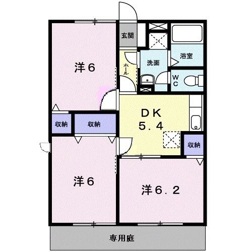 【大牟田市大字橘のアパートの間取り】