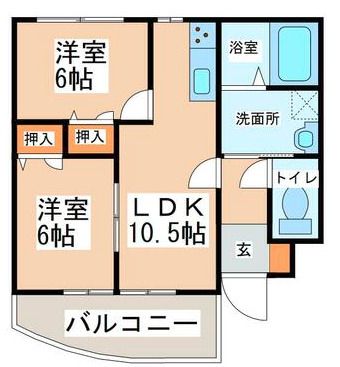 大牟田市大字久福木のアパートの間取り