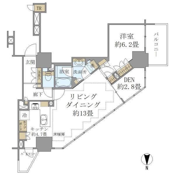 台東区池之端のマンションの間取り