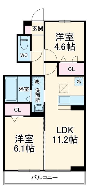 八千代市緑が丘西のアパートの間取り