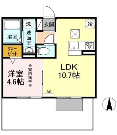 愛知県稲沢市松下２（アパート）の賃貸物件の間取り