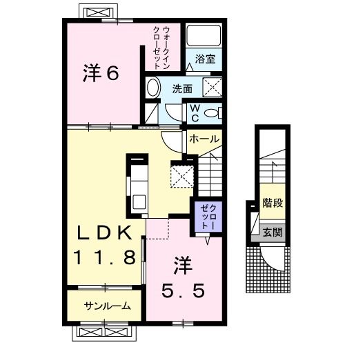 京丹後市峰山町白銀のアパートの間取り