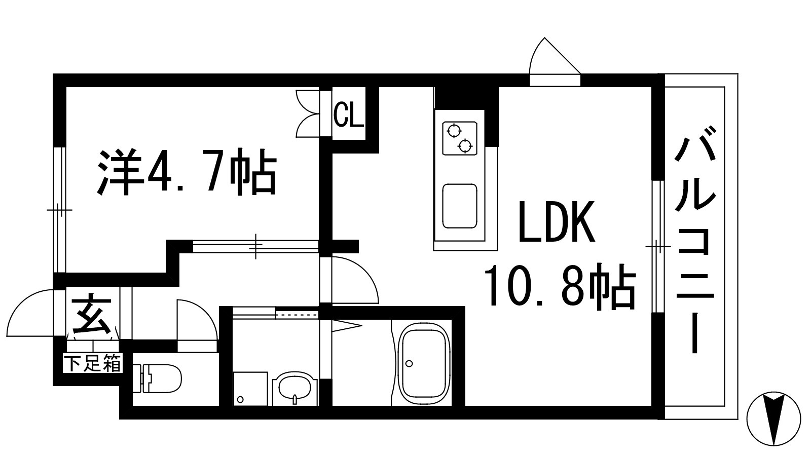 西宮市名塩のマンションの間取り