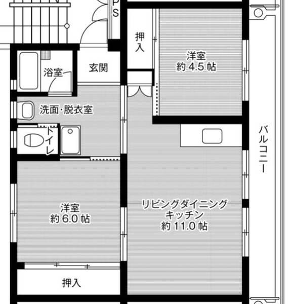 ビレッジハウス南小足第二2号棟の間取り