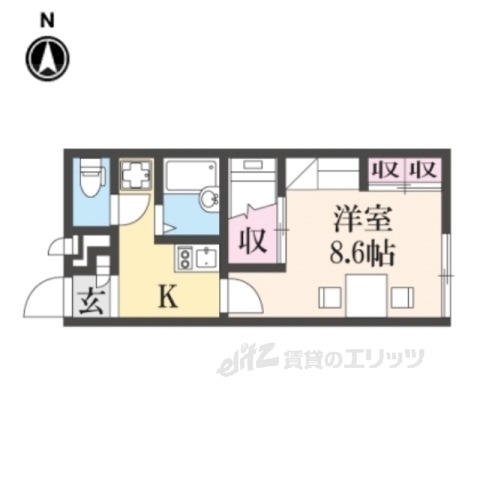 北葛城郡河合町大字穴闇のアパートの間取り