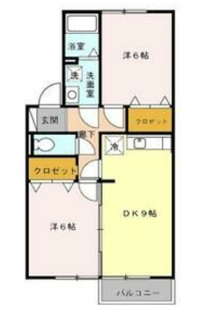 名古屋市緑区鳴丘のアパートの間取り