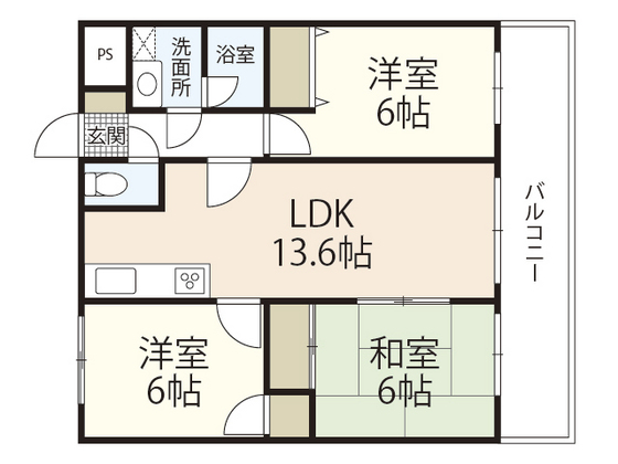 リベルテ中央の間取り