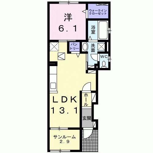 池田市石橋のアパートの間取り