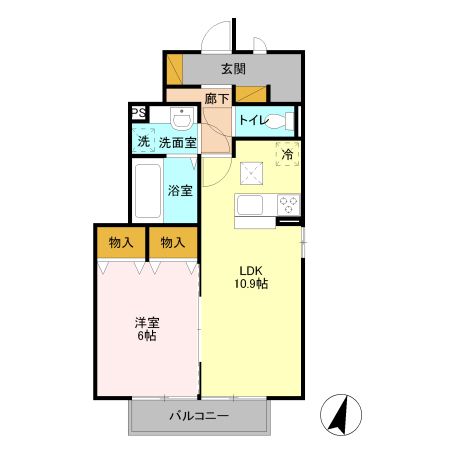 古河市大山のアパートの間取り