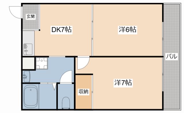 姫路市広畑区早瀬町のアパートの間取り